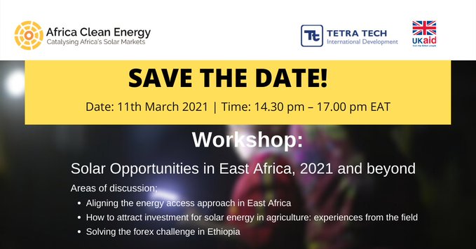 Workshop: Solar Opportunities in East Africa, 2021 and beyond.